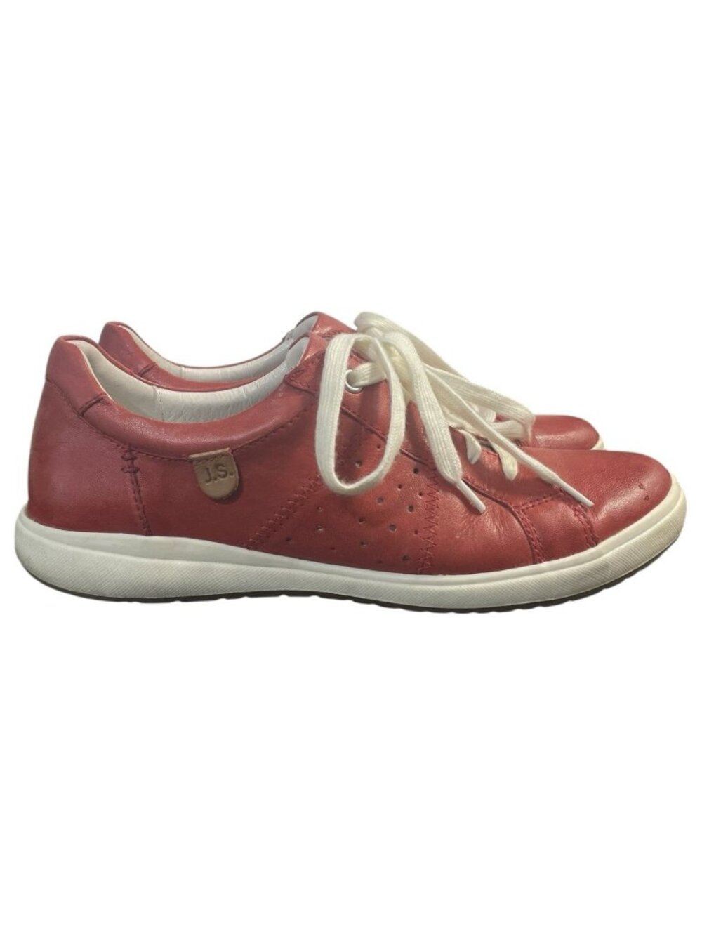 JOSEF SEIBEL Womens Sneaker Size US 7-7.5M, EUR 38 Caren 01 Red Leather Lace Up - Picture 3 of 15